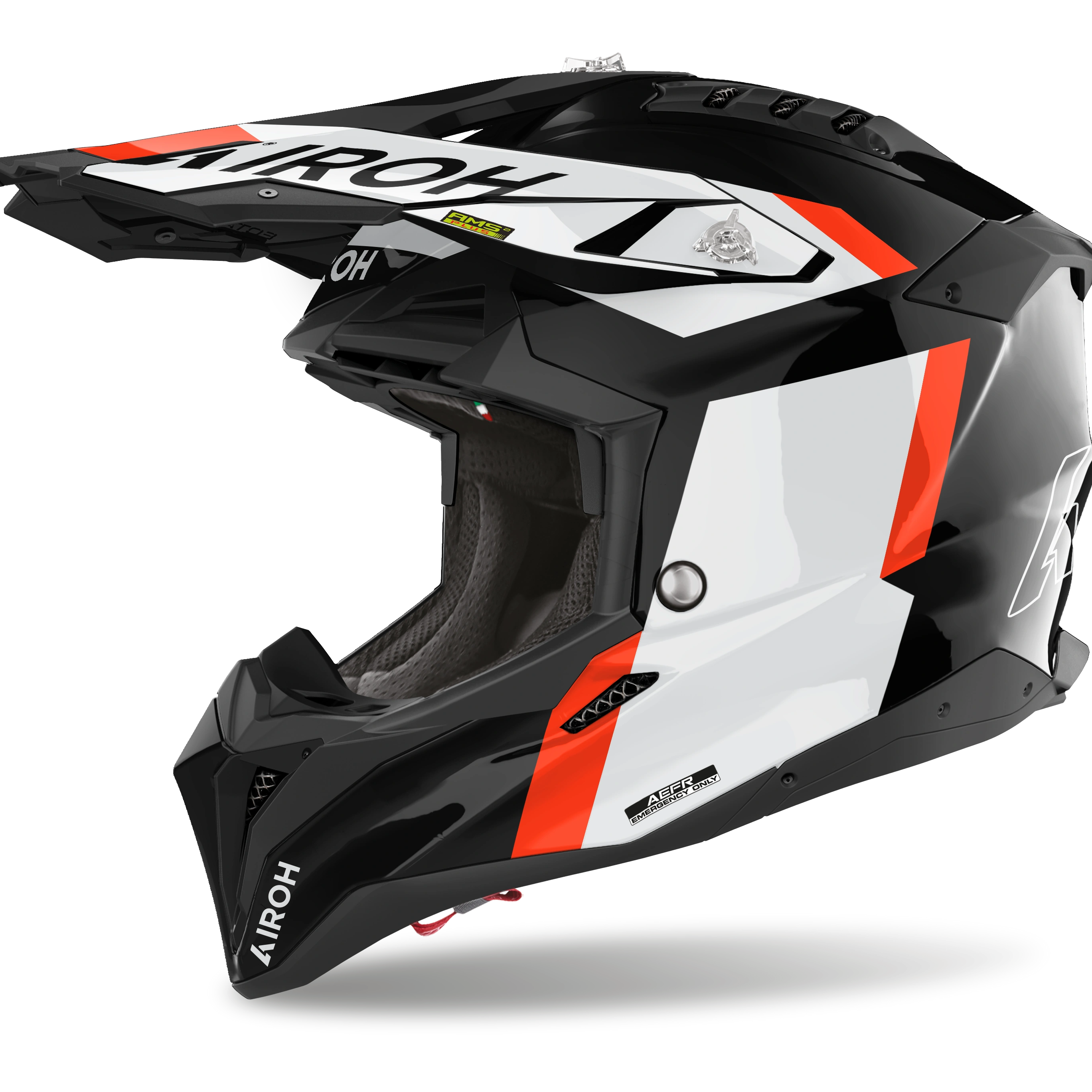 orange, white, black