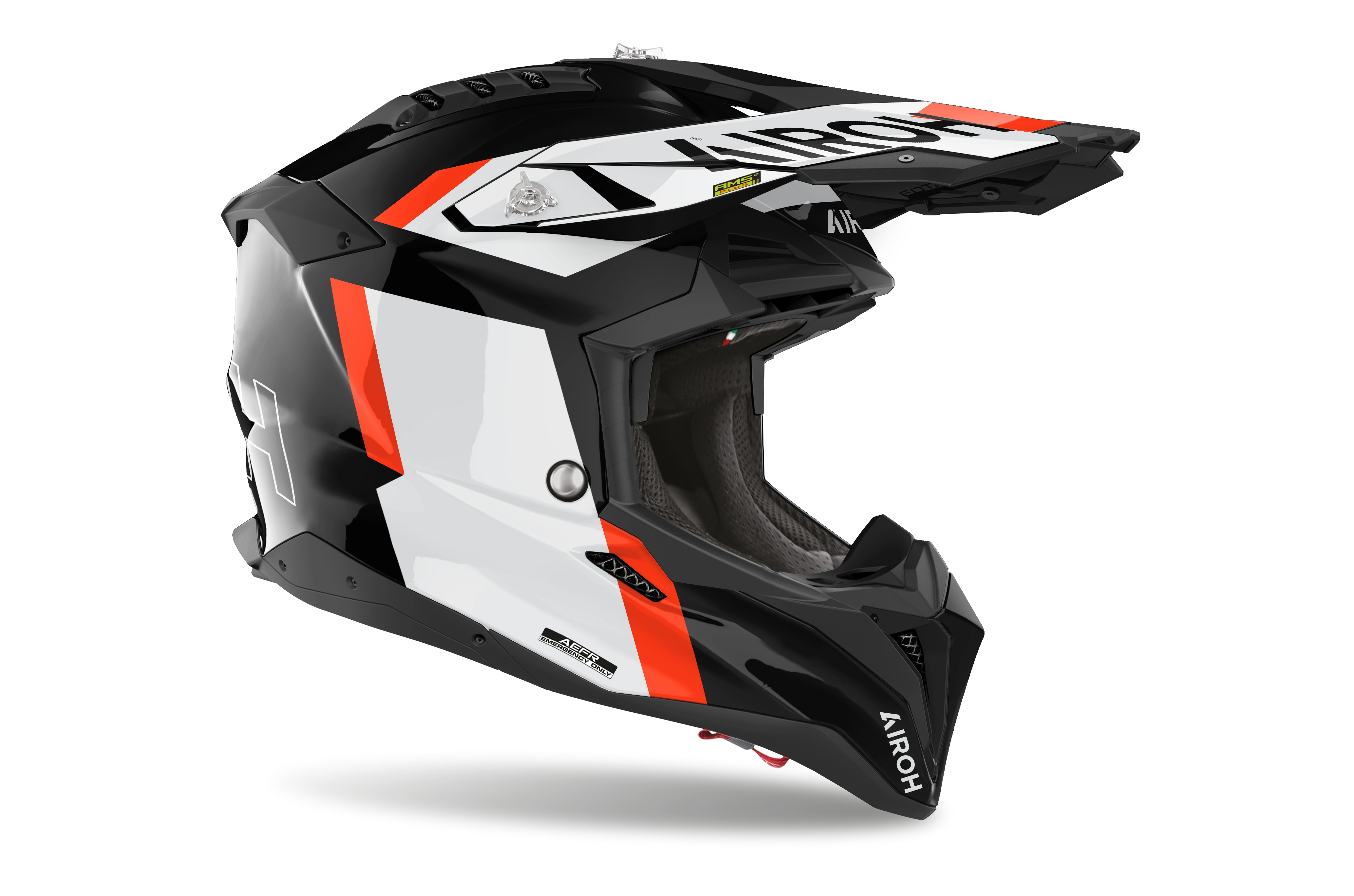 orange, white, black